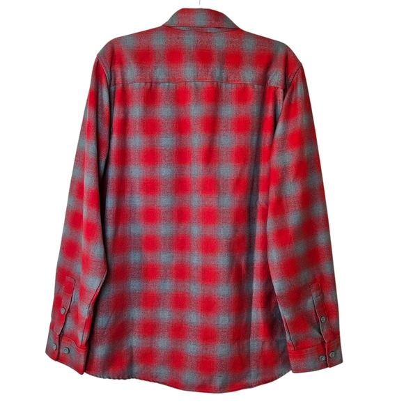 DIXXON The Pulaski OG  Flannel Men's Long Sleeve Button Down Red & Gray Shirt L - Picture 2 of 12